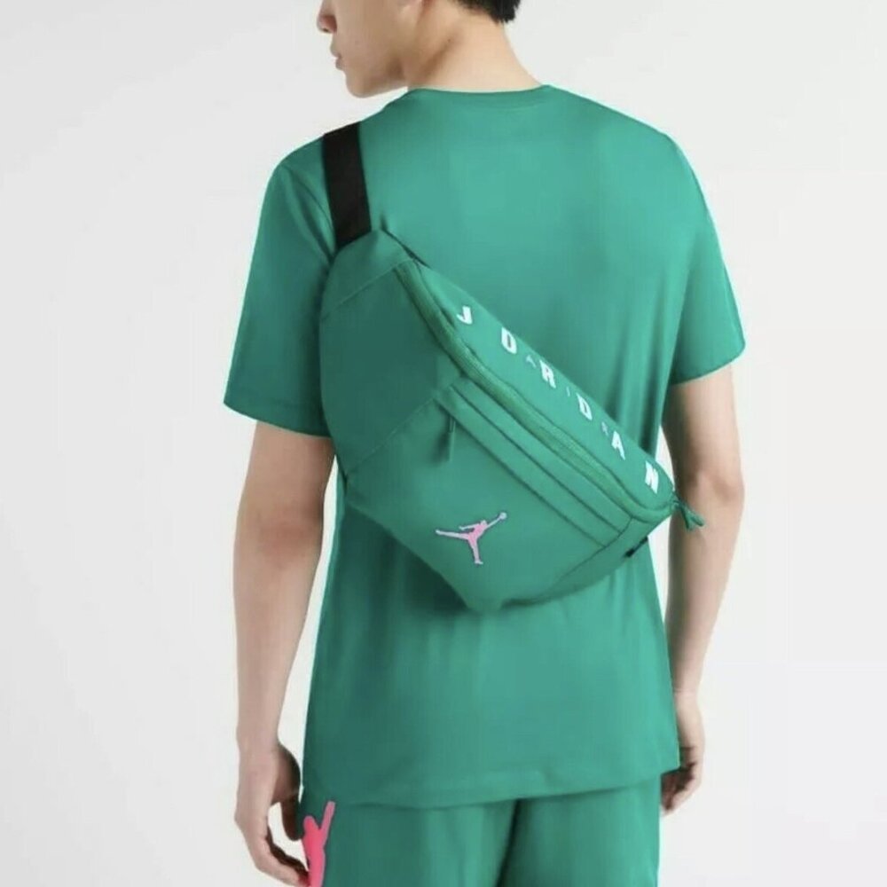 NIKE AIR JORDAN | RETRO Teal and Pink Belt OVERSIZED BELT Bag FANNY PACK